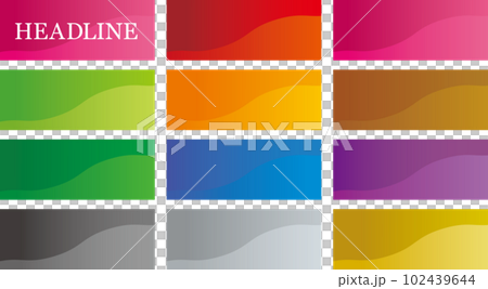 便利なグレデーションのタイトルフレームセット 102439644