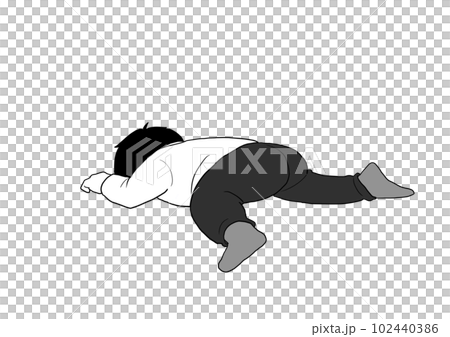 倒れる男性のイラスト素材 [102440386] - PIXTA