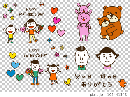 Father's Day Mother's Day Color illustration 102441548