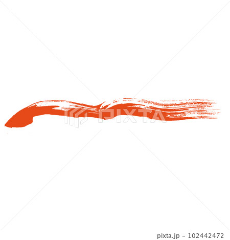 墨でおしゃれに書いた筆書きのライン レッド 墨でおしゃれに書いた筆書きのライン レッド 102442472