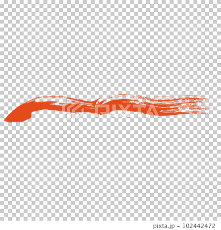 墨でおしゃれに書いた筆書きのライン レッド 墨でおしゃれに書いた筆書きのライン レッド 102442472