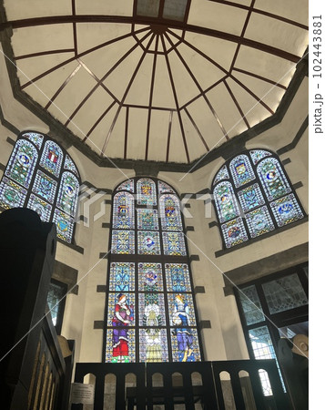 Glass door at railway building Glass door at railway building 102443881