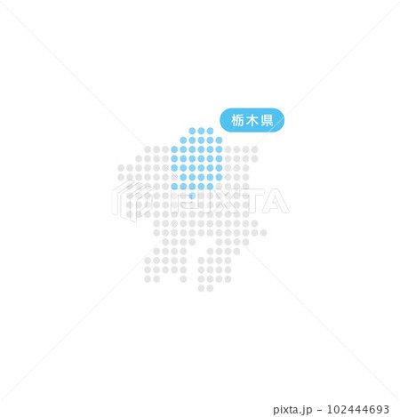 ドットで構成された関東・栃木県の地図 102444693