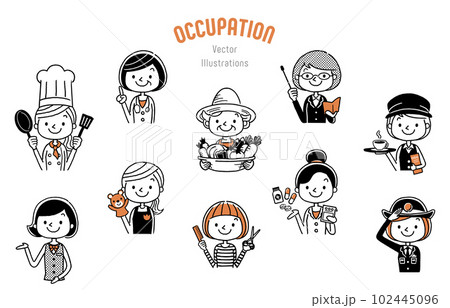 ベクターイラスト素材：働く女性、職業、自営業、フリーランス 102445096