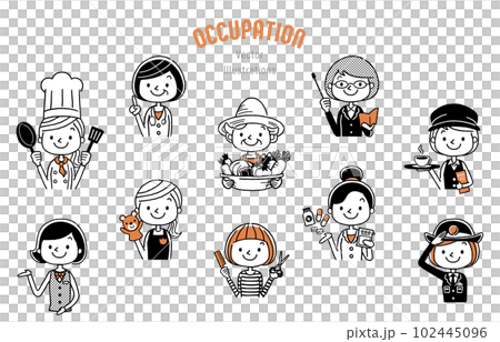Vector illustration material: working woman, occupation, self-employed, freelance 102445096