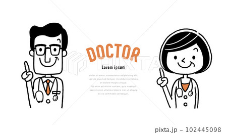 ベクターイラスト素材：男性医師と女性医師 102445098