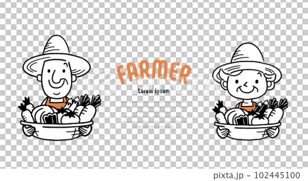 Vector illustration material: farmer men and women 102445100