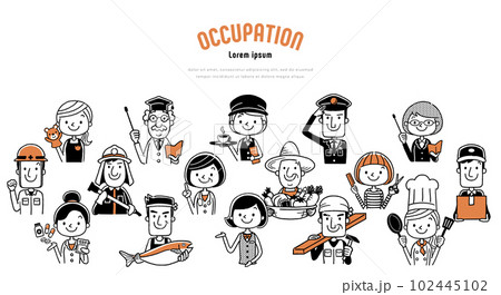 ベクターイラスト素材：働く人物、職業、自営業、フリーランス 102445102