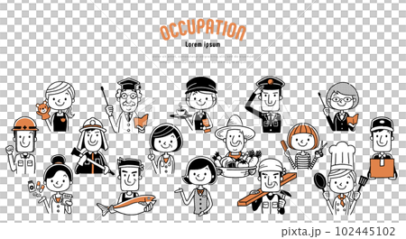 ベクターイラスト素材：働く人物、職業、自営業、フリーランス 102445102