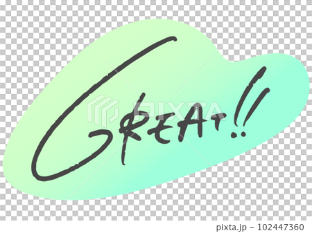 手書き文字素材「GREATE!!」ベクターデータ。 102447360