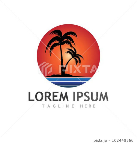 Palm tree summer logo template Palm tree summer logo template 102448366