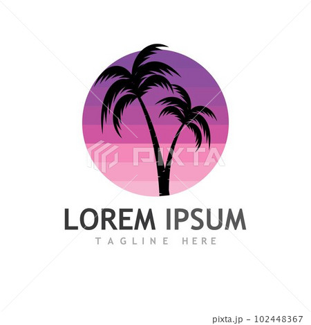Palm tree summer logo template Palm tree summer logo template 102448367