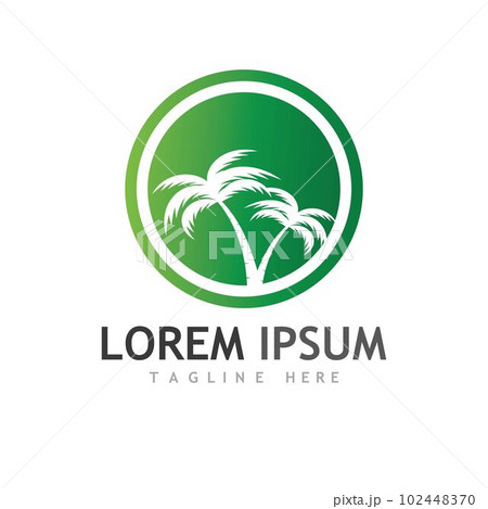 Palm tree summer logo template 102448370