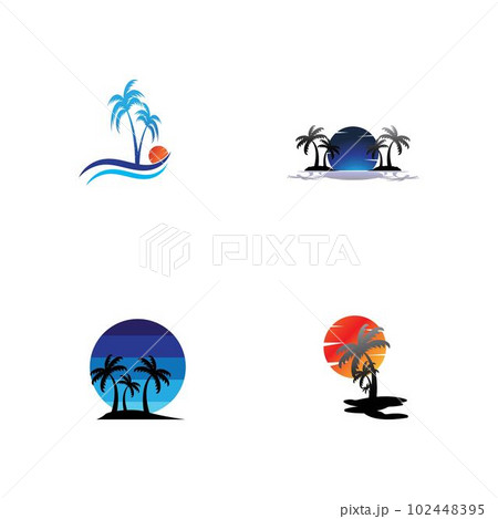 Palm tree summer logo template 102448395
