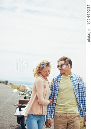 You are my happy. a young couple enjoying a day outdoors. 102449257