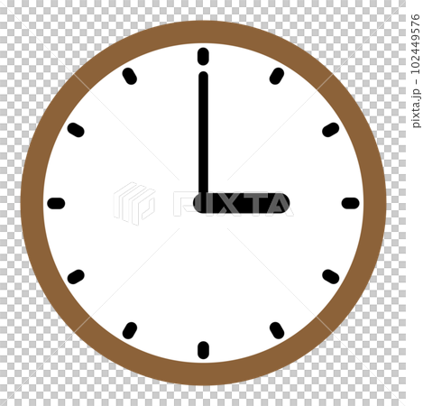 Simple wooden wall clock (3 o'clock) 102449576