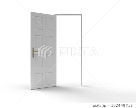 開いたドアの3Dイラストレーション 102449718
