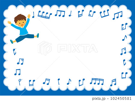 音符のフレーム 男の子 音符のフレーム 男の子 102450581
