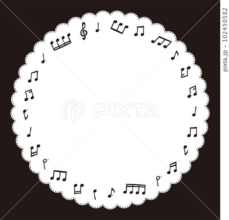 音符の丸フレーム 音符の丸フレーム 102450582