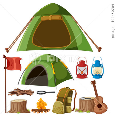 Vector set of camping tents 102450704