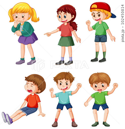 Set of children cartoon character 102450814