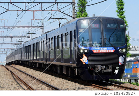 相鉄20000系 20101F 祝開業相鉄・東急新横浜線装飾付 東横線内の写真 
