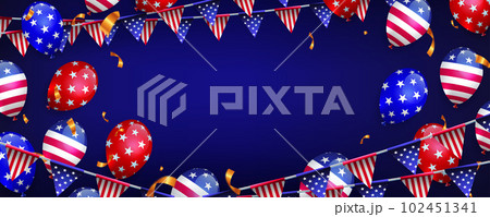 Design with USA flag elements on blue textured background 102451341