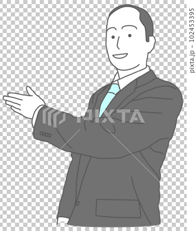 案内をするスーツを着た男性 102453395