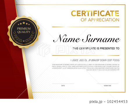 Diploma certificate template red and gold color with luxury and modern style vector image Premium Vector. Diploma certificate template red and gold color with luxury and modern style vector image Premium Vector. 102454453
