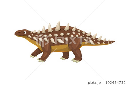 Cartoon polacanthus dinosaur character. Isolated vector Polacanthus family dino from the Early Cretaceous period. Ancient extinct wildlife beast. Prehistoric animal, Paleontology herbivorous creature 102454732
