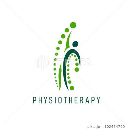 Physiotherapy, body massage icon. Physiotherapy doctor, rehabilitation medical center or back pain treatment clinic vector icon. Chiropractic massage practice symbol or sign with healthy human figure Physiotherapy, body massage icon. Physiotherapy doctor, rehabilitation medical center or back pain treatment clinic vector icon. Chiropractic massage practice symbol or sign with healthy human figure 102454790