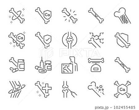 Bone icon set. It included the orthopedic, calcium, anatomy, and more icons. 102455485