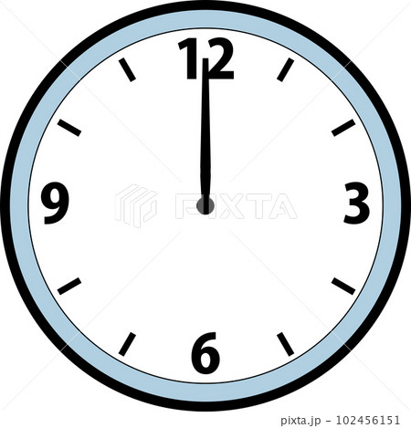 シンプルな12時の針時計のイラスト シンプルな12時の針時計のイラスト 102456151
