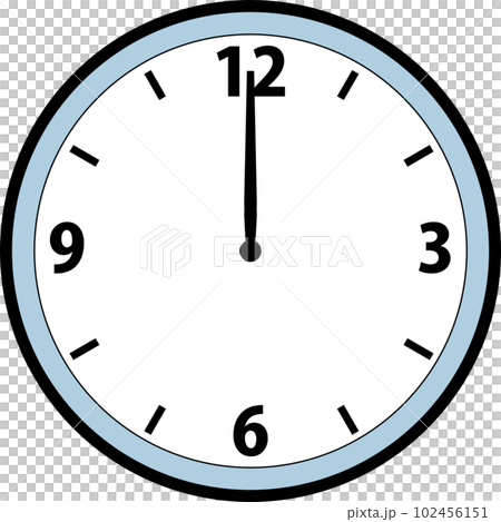 シンプルな12時の針時計のイラスト シンプルな12時の針時計のイラスト 102456151