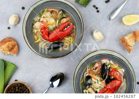 Popular seafood soup, Tom yum Popular seafood soup, Tom yum 102456287