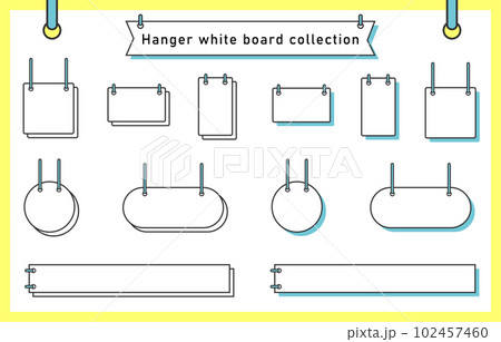シンプルな吊り下げメッセージボードのセット 102457460