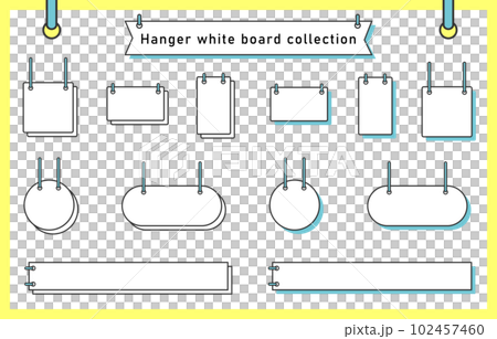 シンプルな吊り下げメッセージボードのセット 102457460