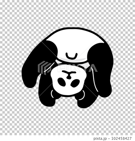 転がるパンダの手描きイラスト 転がるパンダの手描きイラスト 102458427