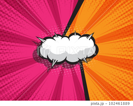 abstract comic book, pop art vs, versus, duel fight cartoon with blank speech bubble halftone abstract comic book, pop art vs, versus, duel fight cartoon with blank speech bubble halftone 102461889