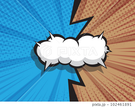 abstract comic book, pop art vs, versus, duel fight cartoon  with blank speech bubble halftone 102461891