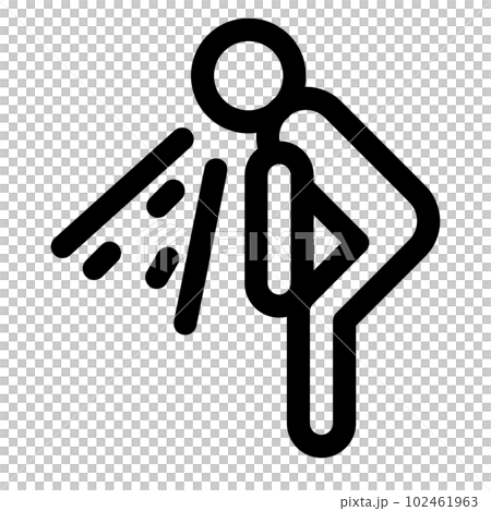 代表受傷/疾病和嘔吐的線條樣式圖標 102461963