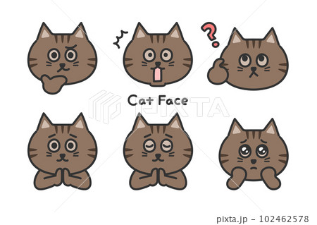 かわいい猫の顔セット キジトラ 擬人化 かわいい猫の顔セット キジトラ 擬人化 102462578