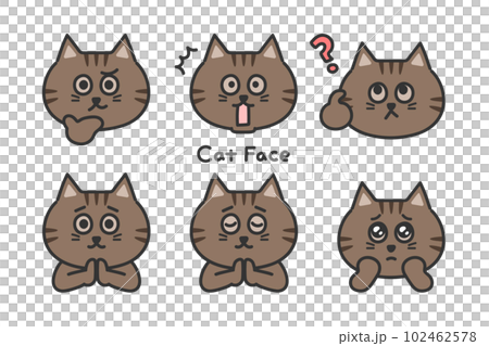 かわいい猫の顔セット キジトラ 擬人化 かわいい猫の顔セット キジトラ 擬人化 102462578