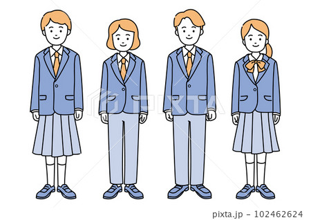 ジェンダーレス制服の生徒たち ジェンダーレス制服の生徒たち 102462624