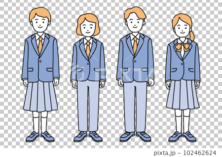 ジェンダーレス制服の生徒たち ジェンダーレス制服の生徒たち 102462624