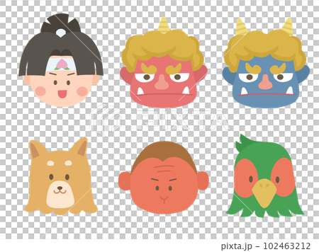 桃太郎和他的伙伴們和惡魔的臉 102463212