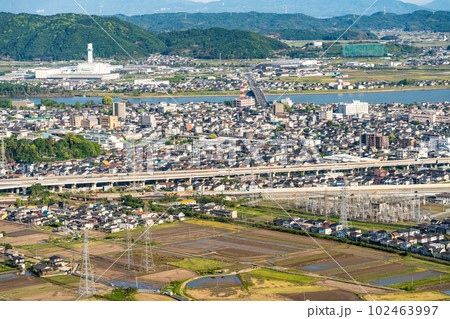芥子山から望む西大寺の街並み2 岡山県岡山市東区 芥子山から望む西大寺の街並み2 岡山県岡山市東区 102463997