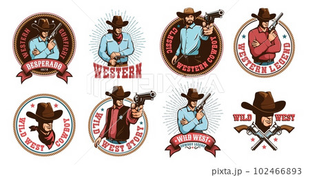 Western cowboy badges 102466893