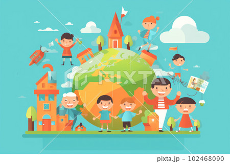Flat illustration graphic design world children's day concept. 102468090