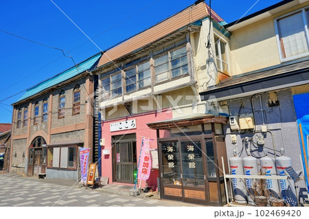 北海道増毛町ふるさと歴史通りの風景 102469420